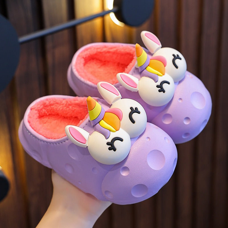 Autumn and winter baby cotton slippers for boys and girls, warm and plush bag with cotton cover and waterproof large, medium, and small children cotton slippers - V.I.P Digital Presence