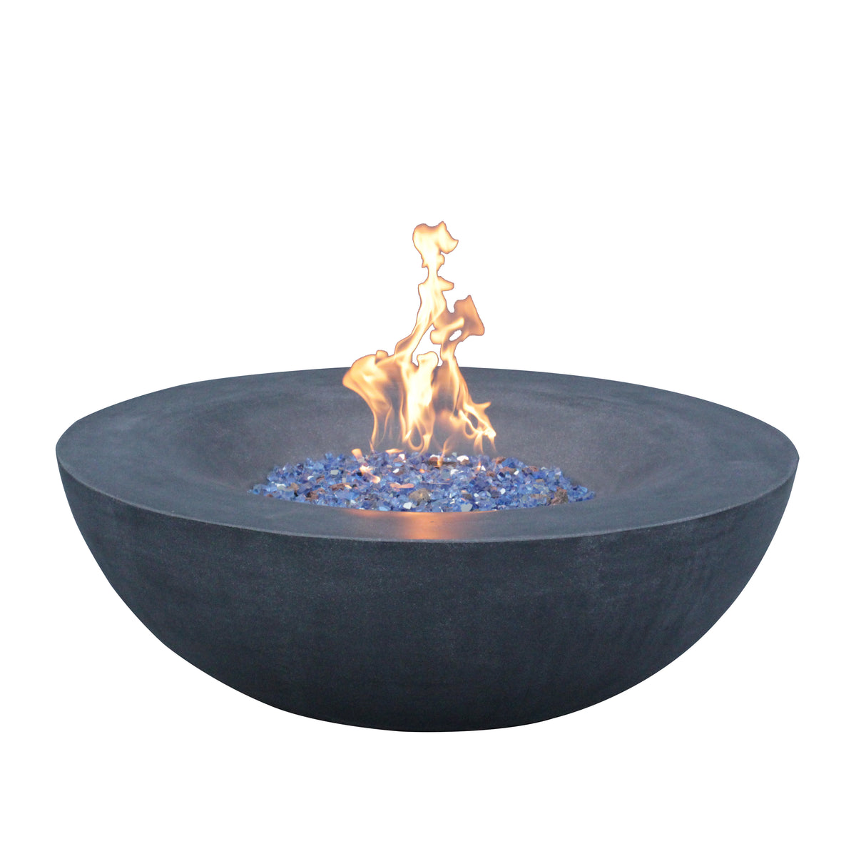 42 Inch Outdoor Concrete Propane gas Fire Pit bowl in Dark Gray color - V.I.P Digital Presence