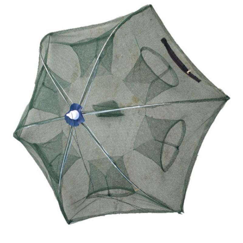 Red de pesca hexagonal portátil plegable de 6 agujeros