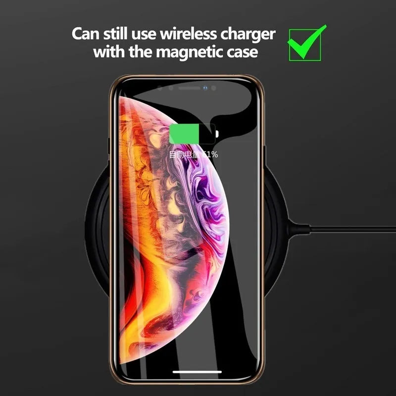 Magnetic Tempered Glass Privacy Metal Case For iphone 15 14 13 12 XR 11 Pro MAX X 7 8 6 Plus 360 Magnet Antispy Protective Cover - V.I.P Digital Presence