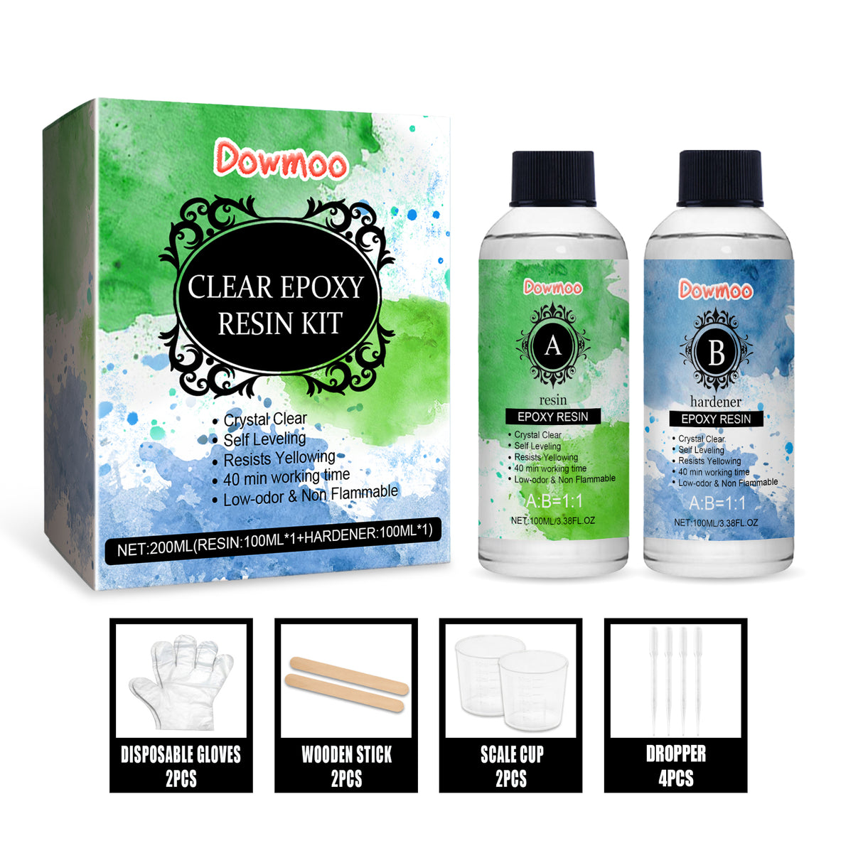 Clear Epoxy Resin Kit, High Transparent Yellowing Resistance DIY Material Epoxy Resin Handmade Products Set - V.I.P Digital Presence