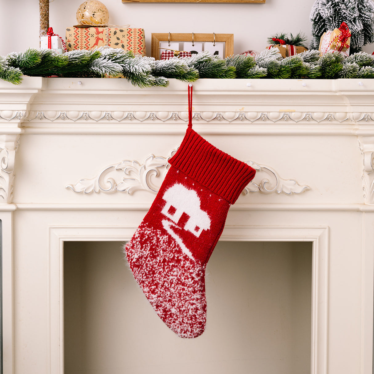 Christmas decoration products, knitted velvet, Christmas socks, snowflake red gift socks, gift bags - V.I.P Digital Presence