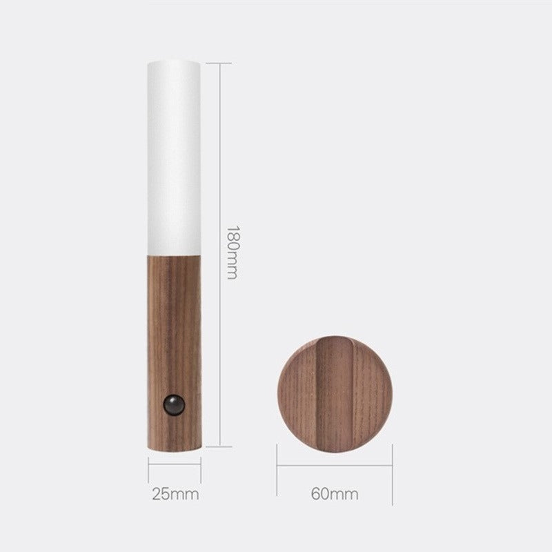Wood Wireless USB LED Night Light Wall Lamp Rechargeable Sensor Motion Night Light - V.I.P Digital Presence