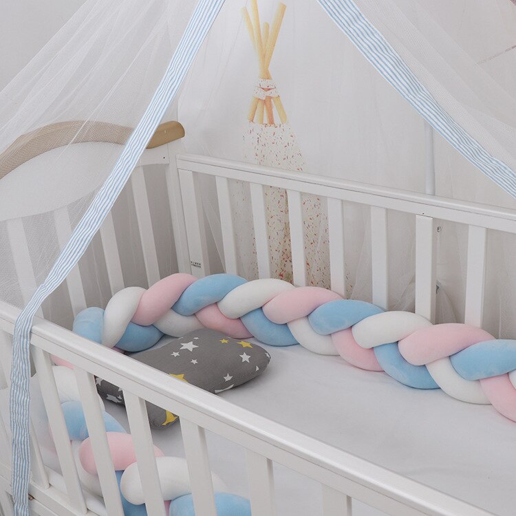 100cmBaby Bumper Bed Braid Knot Pillow Cushion Bumper for Infant Kids Crib Protector Cot Bumper Room Decor Anti-collision Bumper - V.I.P Digital Presence