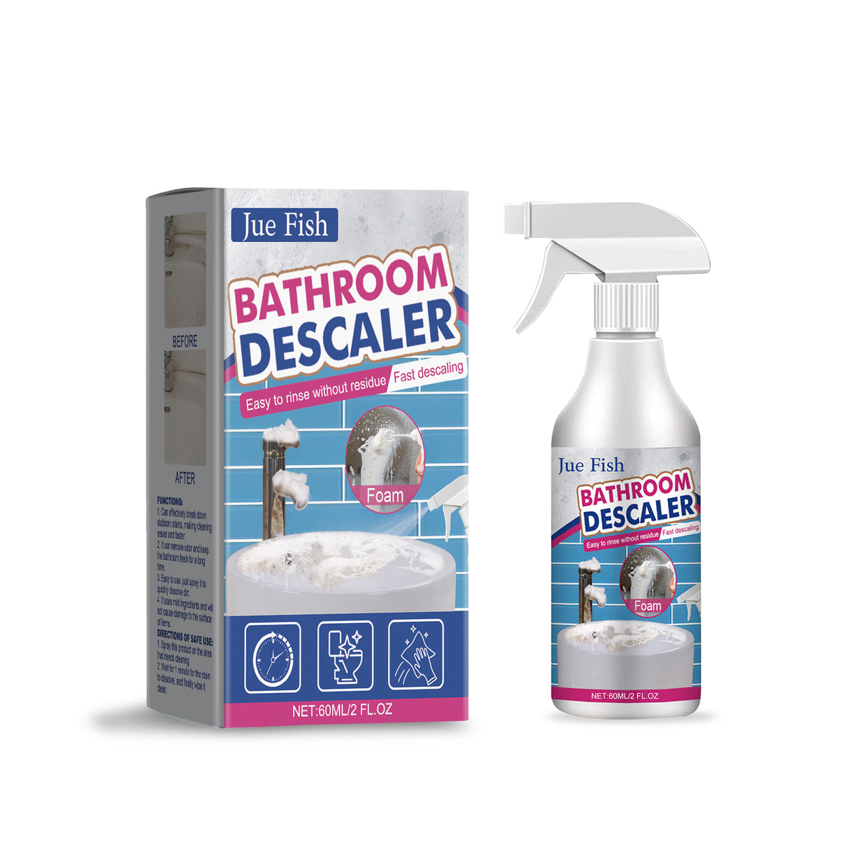 Bathroom Sink Stainless Steel Cleaner Shower Room Glass Scale Decontaminating Cleaner Bathtub - V.I.P Digital Presence