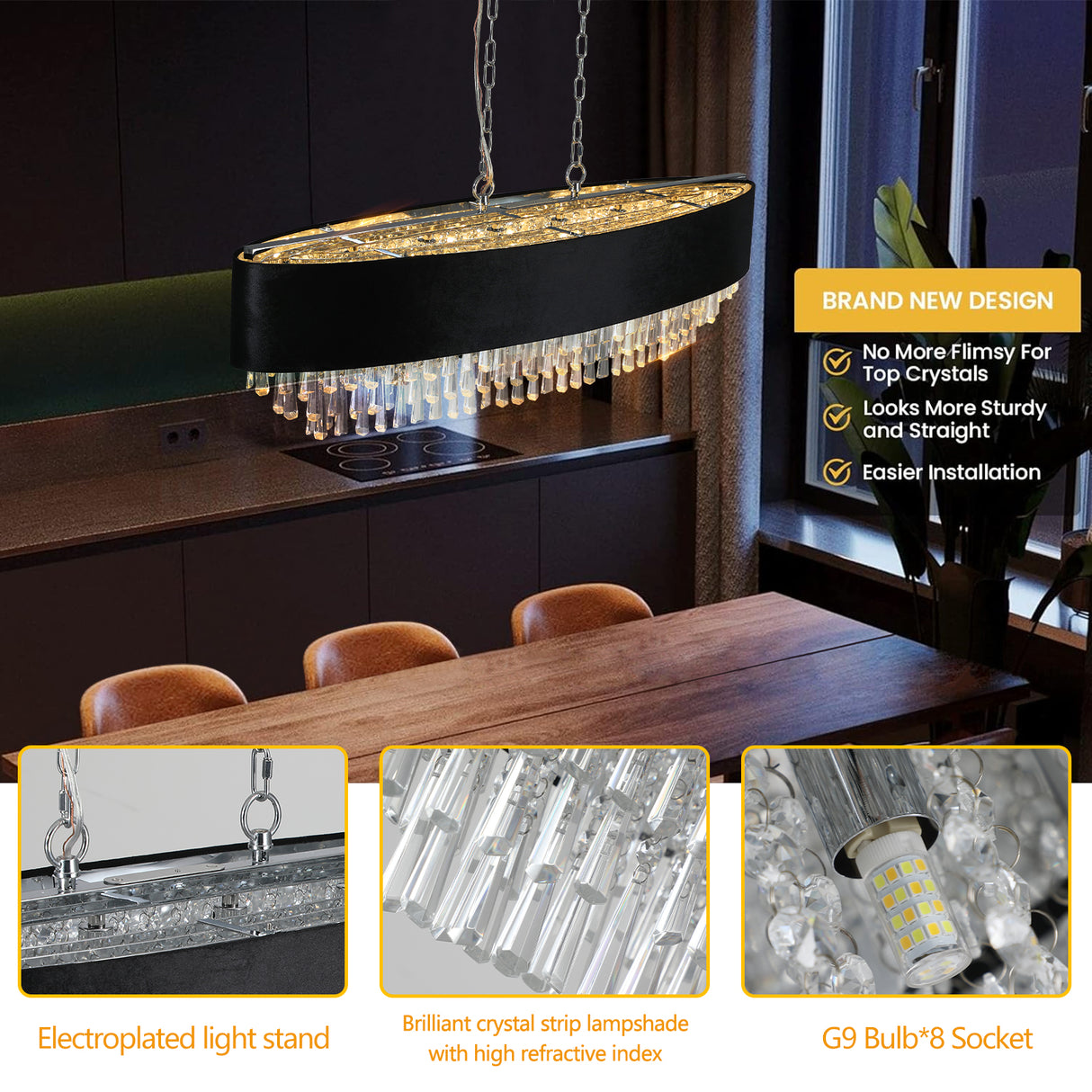 Modern Crystal Chandelier for Living-Room Cristal Lamp Luxury Home Decor Light Fixture - V.I.P Digital Presence