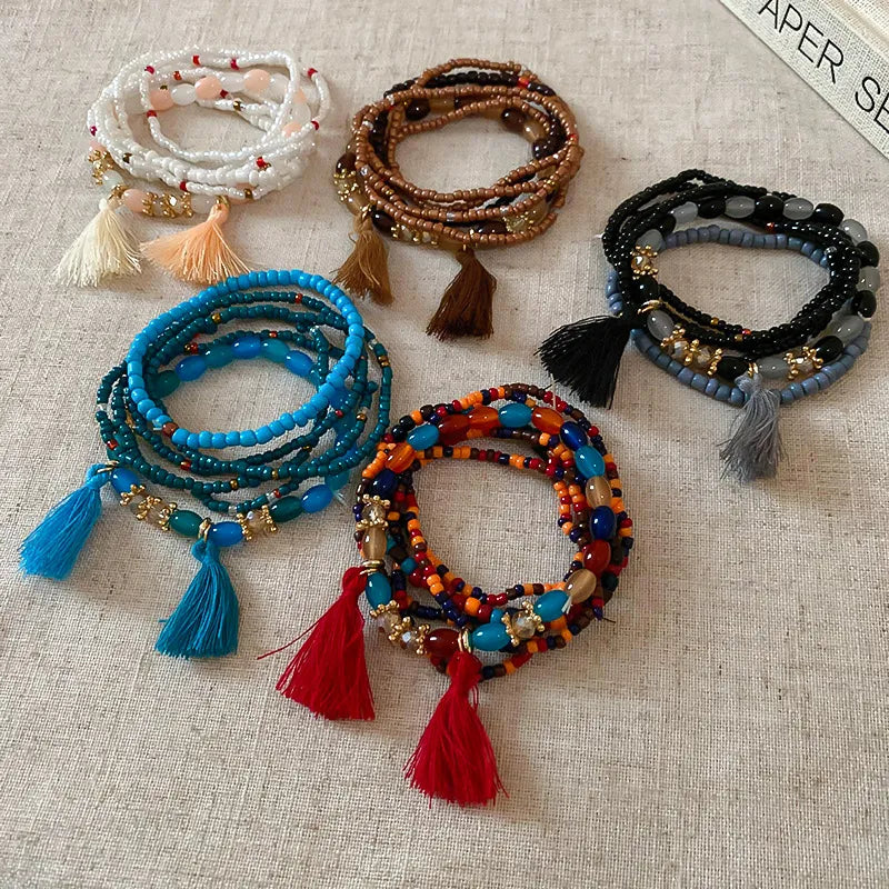 Tassel Rice Bead Bracelet - V.I.P Digital Presence