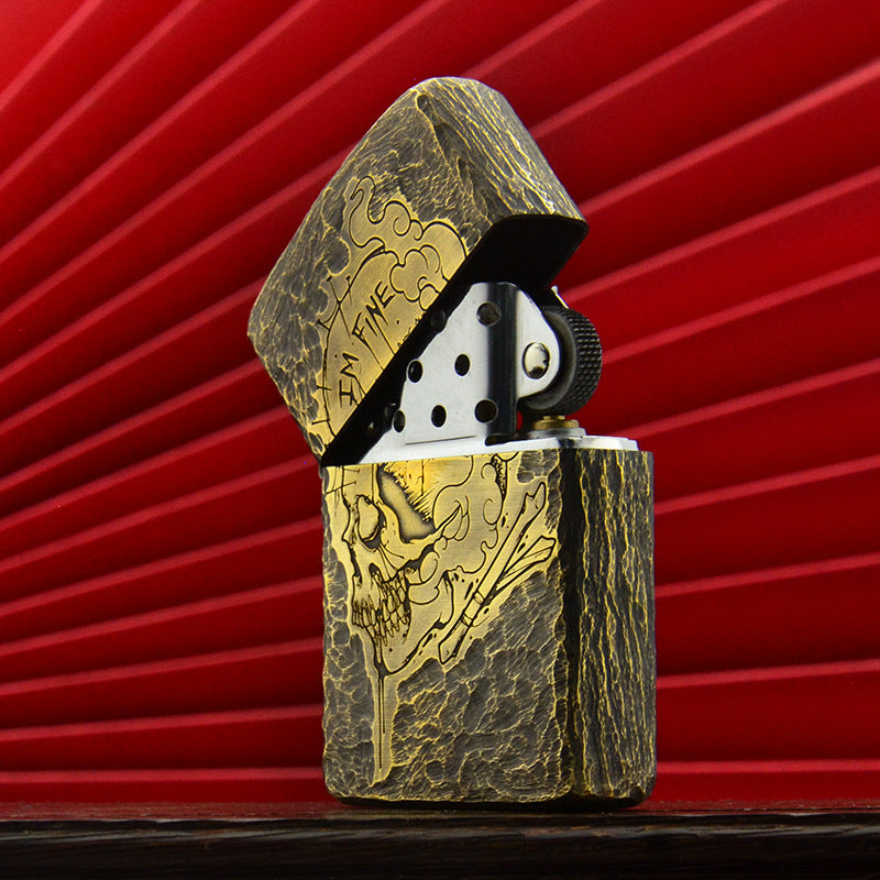 ZORRO Zorro brass side skull kerosene lighter - V.I.P Digital Presence