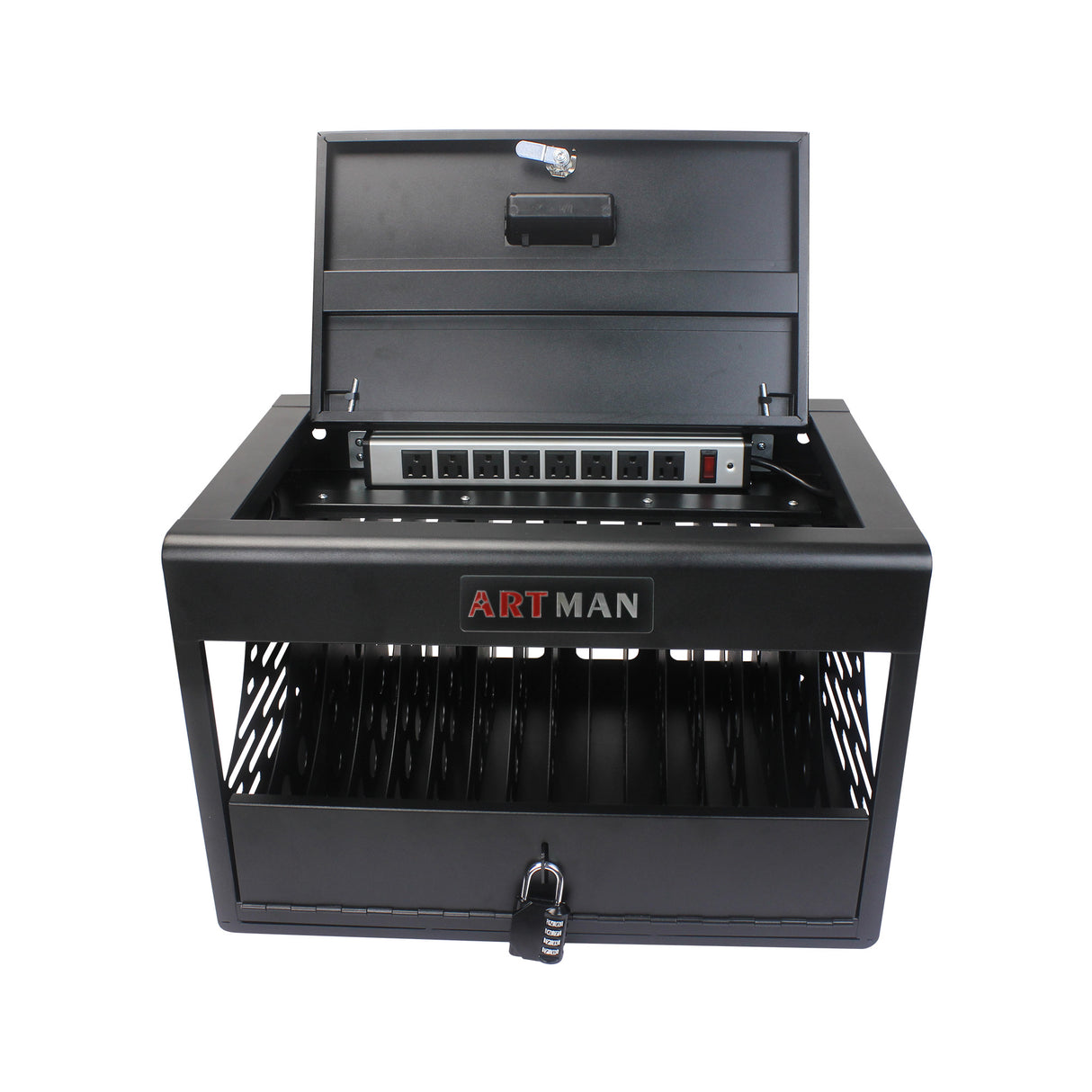 16 Bay Charging Cabinet for Laptop Chromebook Locking Charging Station-BLACK - V.I.P Digital Presence