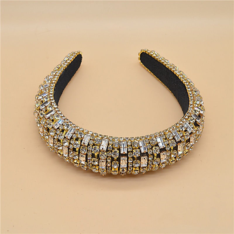 Luxury Sparkly Full Crystal Pearl Baroque Hairband Padded Rhinestone Princess Headband For Headdress Birthday Hair Jewelry - V.I.P Digital Presence