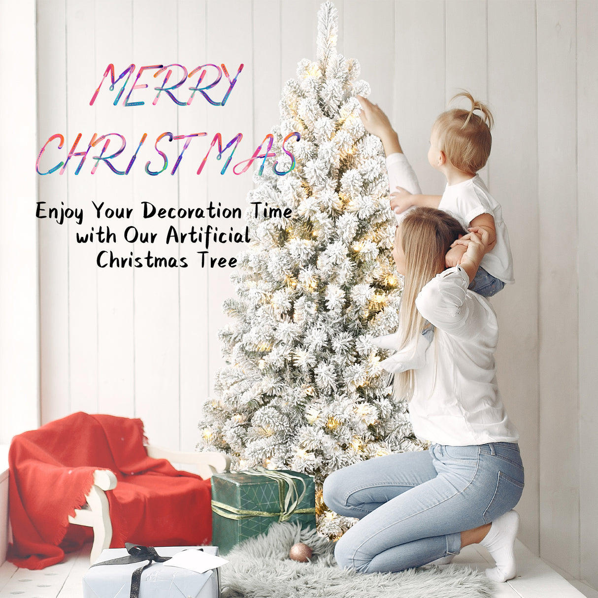 7FT PVC Memory Wire Christmas tree (With Light) - V.I.P Digital Presence