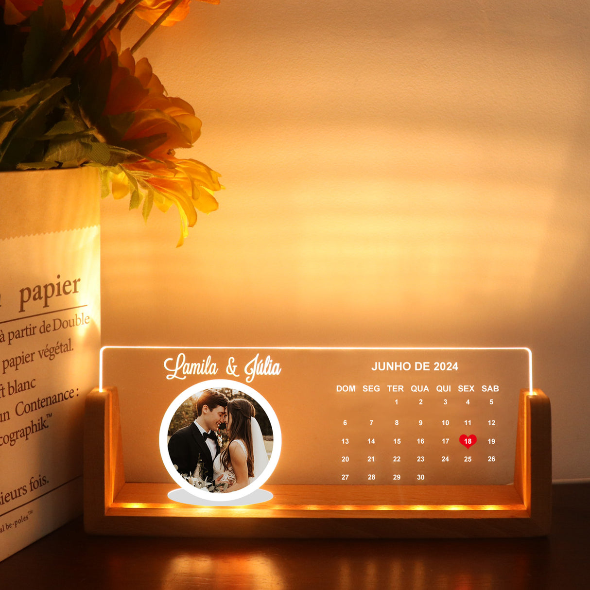 Personalized Gifts Loved Picture Frames Photo Text Memorial Plaque Night Light Christmas Decor Gift with USB - V.I.P Digital Presence