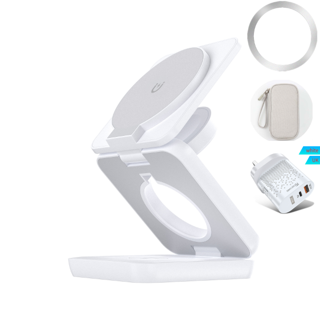 Three-in-one wireless charger foldable magnetic wireless charger suitable for Apple mobile phone wireless charger mobile phone stand desktop - V.I.P Digital Presence