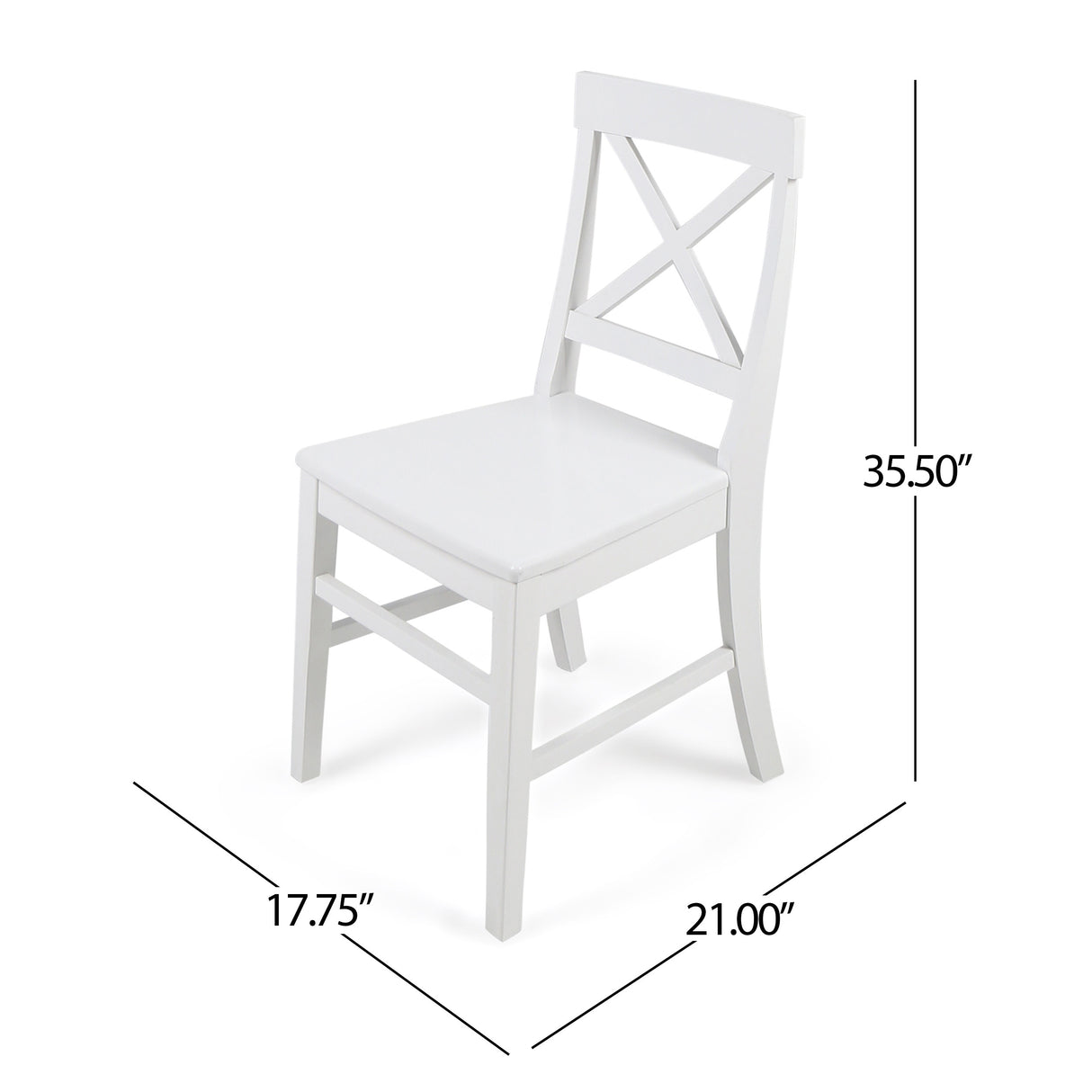 Roshan Farmhouse Acacia Wood Dining Chairs, White (Set of 2) - V.I.P Digital Presence