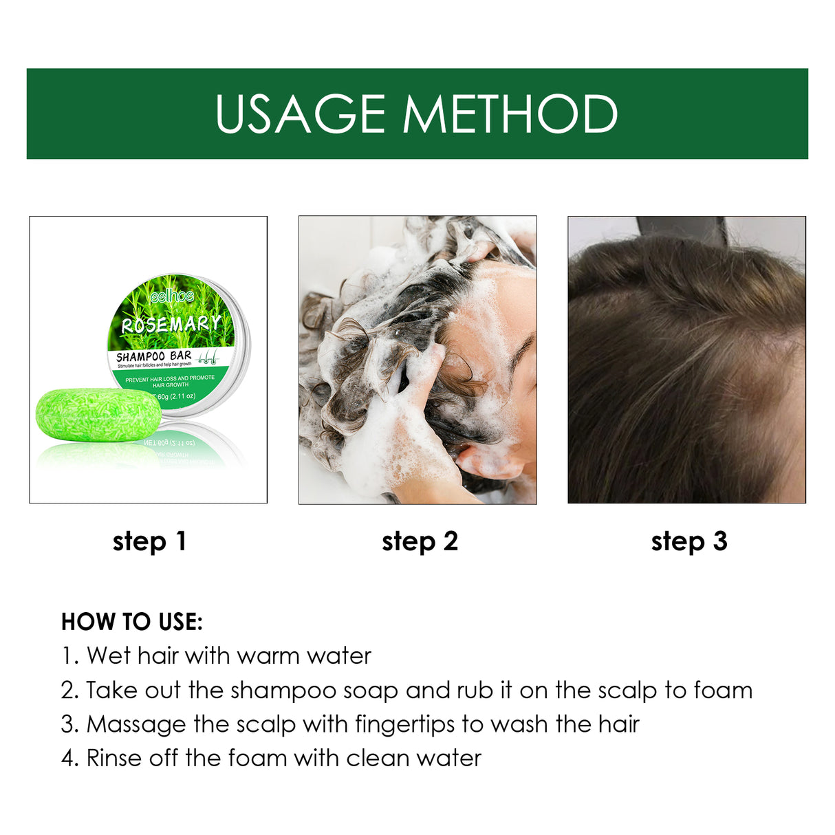 Rosemary Dense Hair Shampoo Soap To Remove Dandruff, Nourish Hair, Moisten Hair, Nourish Scalp And Improve Frizz - V.I.P Digital Presence