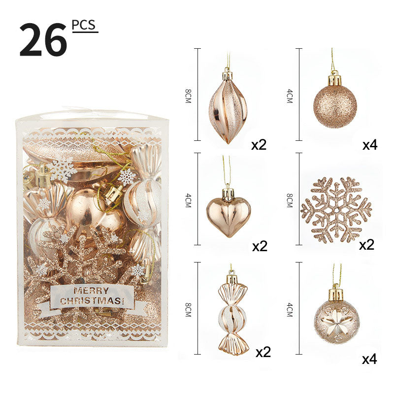 Christmas Ball Set 6cm Painted Alien Ball Powder Snowflake Set Box Christmas Supplies - V.I.P Digital Presence