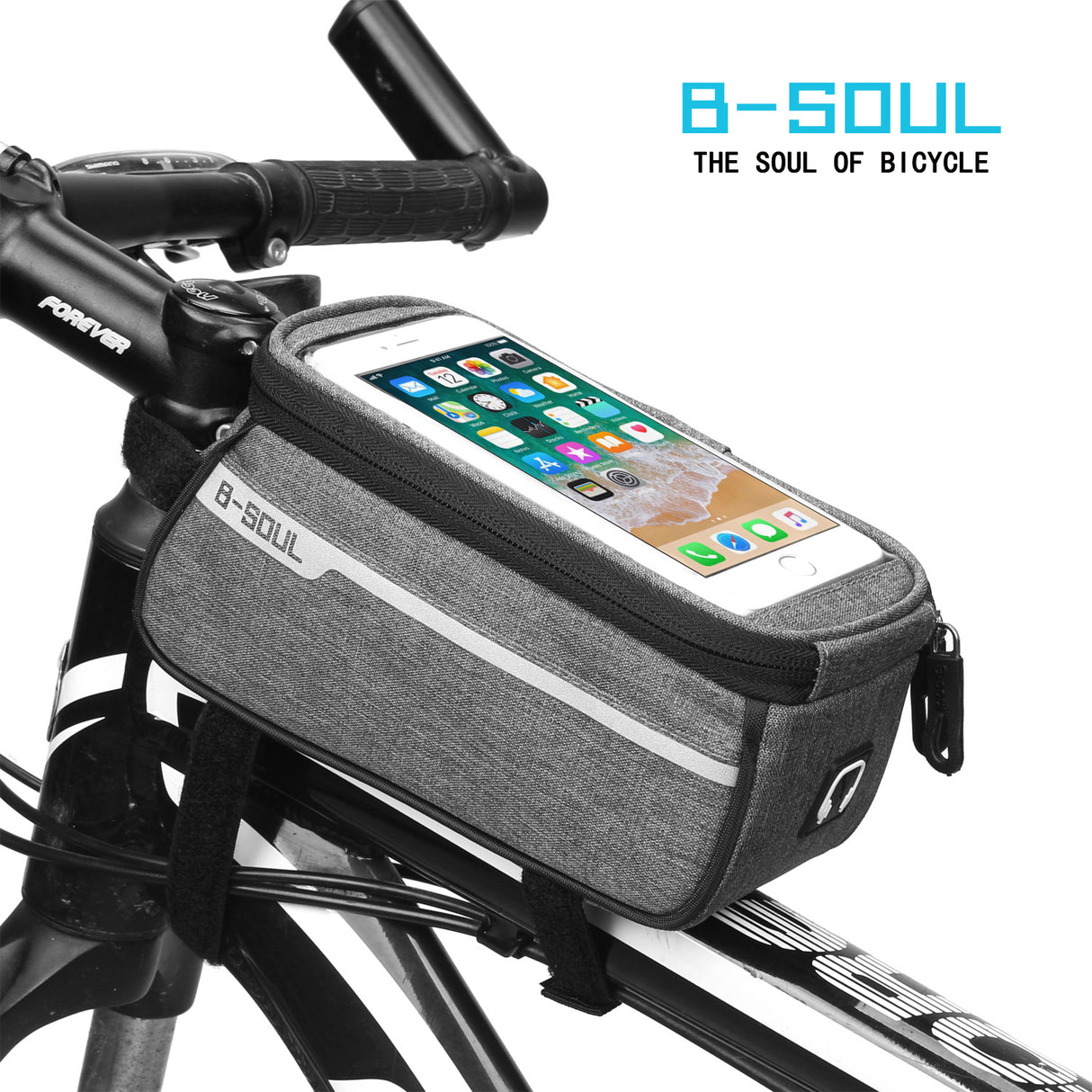 Bolsa para bicicleta de montaña B-SOUL, bolsa para el tubo delantero, bolsa para bicicleta, bolsa delantera para bicicleta de carretera, bolsa para equipo de equitación, bolsa para sillín, bolsa para el tubo superior