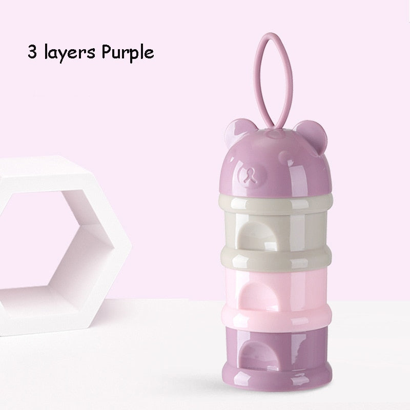 3 / 4 layers Bear Style Portable Baby Food Storage Box Essential Cereal Cartoon Infant Milk Powder Box Toddle Snacks Container - V.I.P Digital Presence