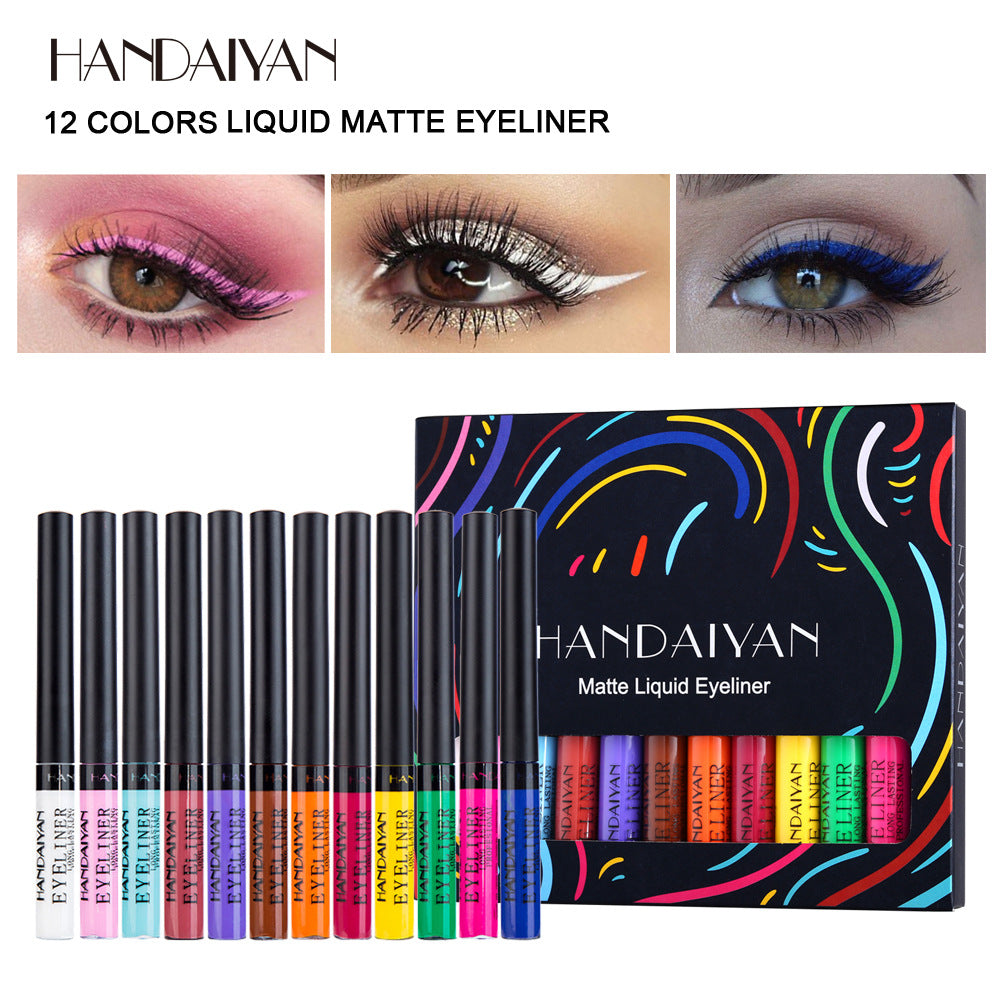 Color Eyeliner Matte Quick Drying Liquid Eyeliner Does Not Smudge 12 Boxes - V.I.P Digital Presence