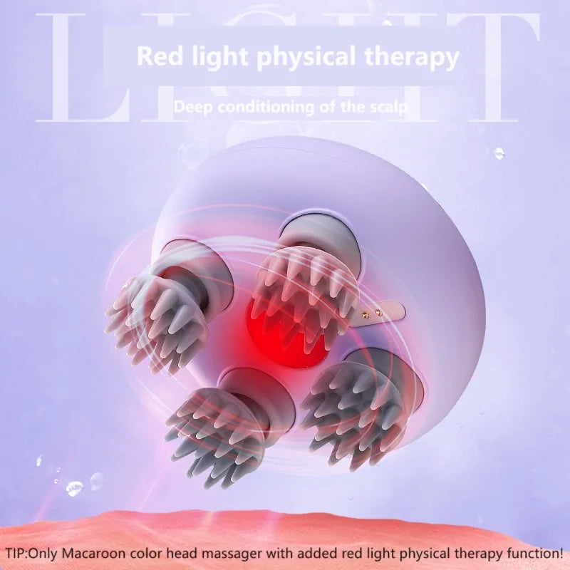 Mini Electric Head Massager Relax Shoulder Neck Deep Tissue Red Light Therapy Body Scalp Massage Kneading Vibrating Device - V.I.P Digital Presence