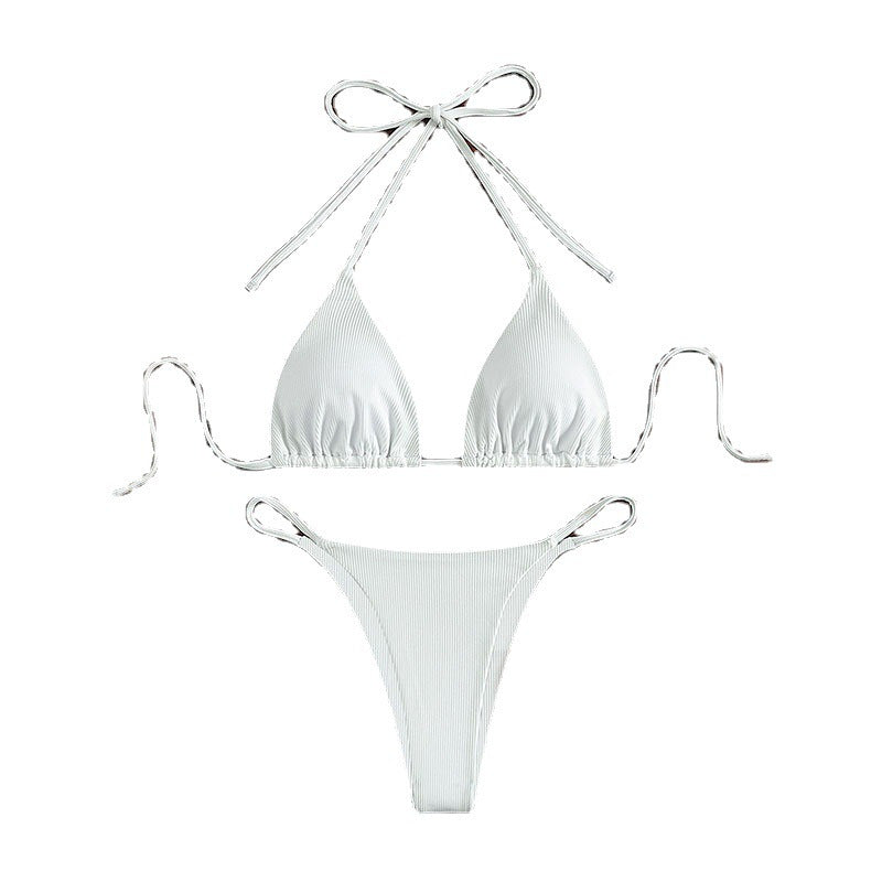 Hanging neck tie bikini multi-color three-point swimsuit hot spring swimsuit - V.I.P Digital Presence