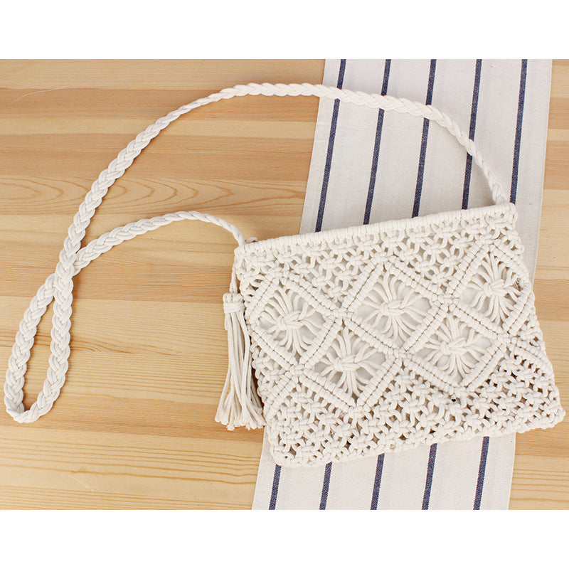 Tassel Handheld Woven Bag Retro Handheld Woven Bag Summer Vacation Tourism Beach Bag - V.I.P Digital Presence
