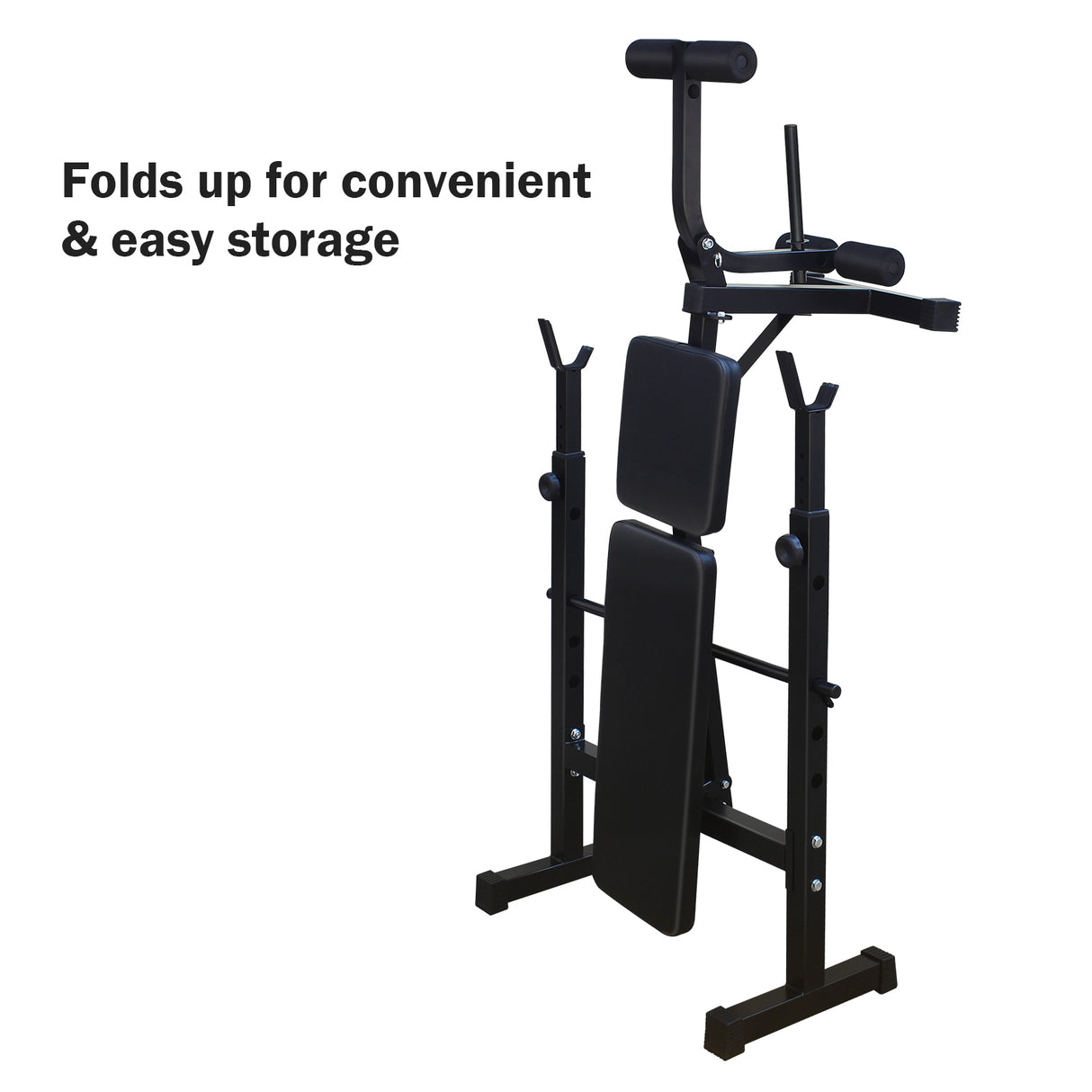 Banco de pesas olímpico con set de press de banca con soporte para sentadillas y banco para entrenamiento de cuerpo completo en el gimnasio en casa