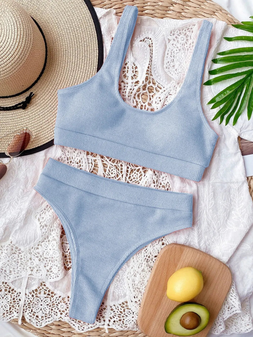 Scoop Neck Wide Strap Two-Piece Swim Set - V.I.P Digital Presence