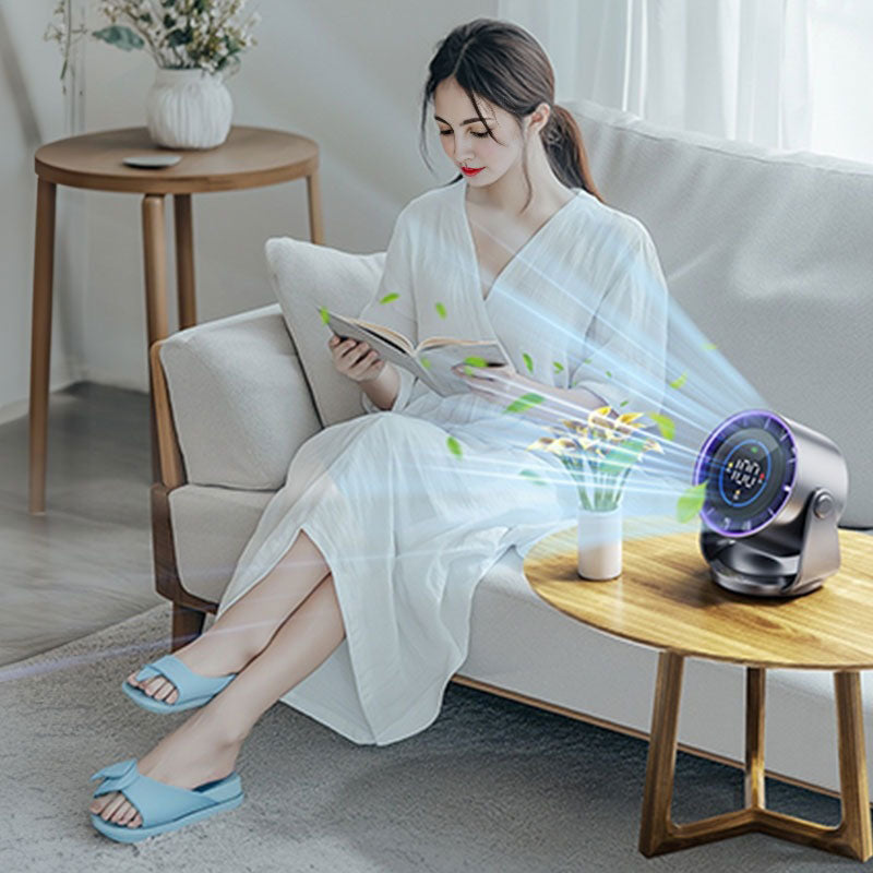 2025 New 100-Speed High - Speed Circulating Fan for Home. 6 - Inch Charging Digital Display, Turbo Desktop Electric Fan - V.I.P Digital Presence
