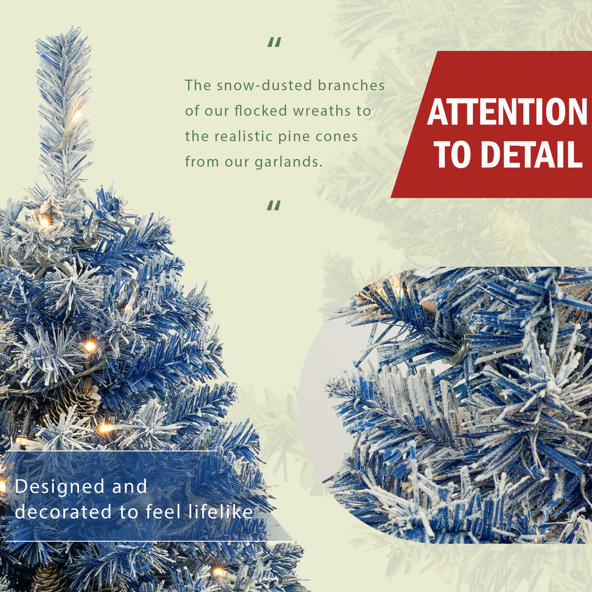 A set of 4 artificial Christmas trees, including flower garlands, flower garlands, and 2 entrance trees, equipped with LED light - V.I.P Digital Presence