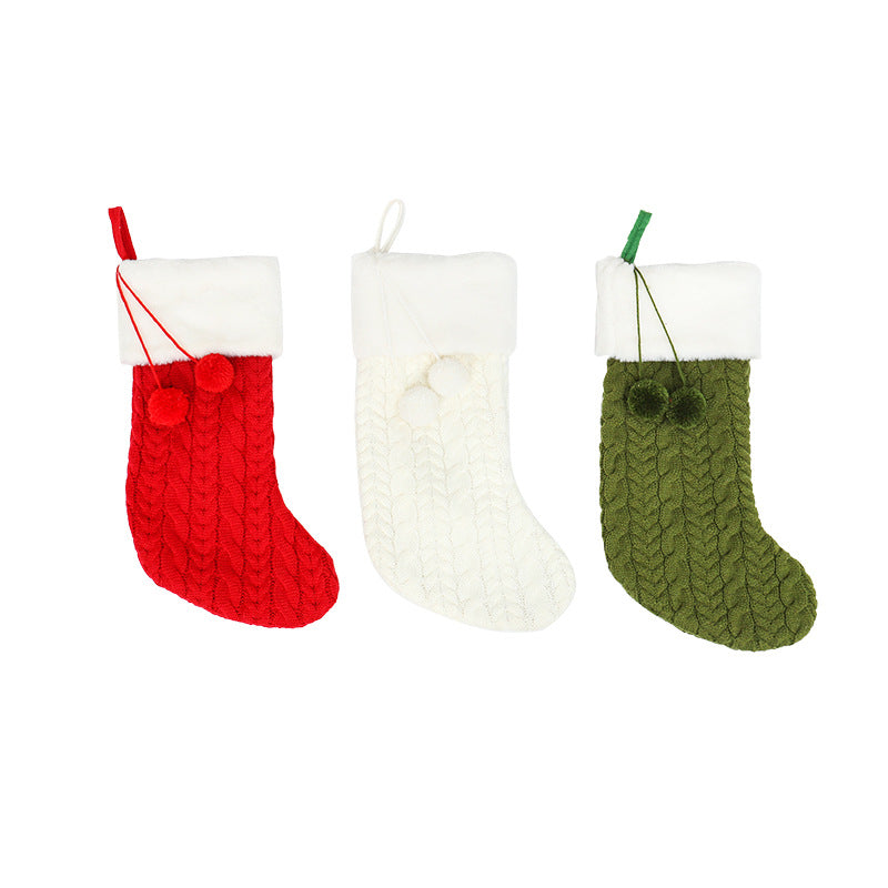 Christmas Decorations Knitted Wool Thick White Wool Socks Hotel Home Christmas Socks - V.I.P Digital Presence