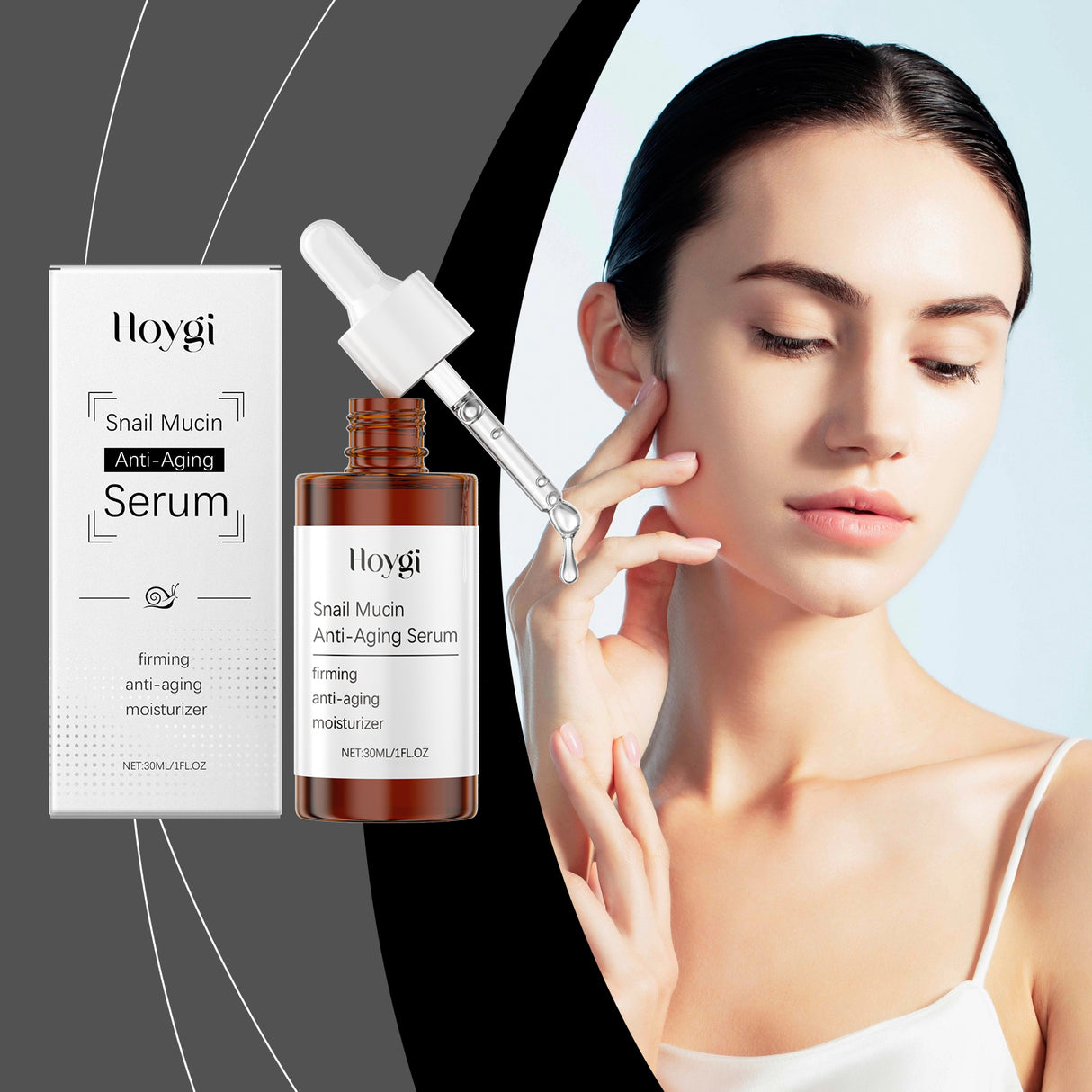 Suero facial de caracol: hidrata, nutre, suaviza y reafirma. Suero diario para el cuidado de la piel.