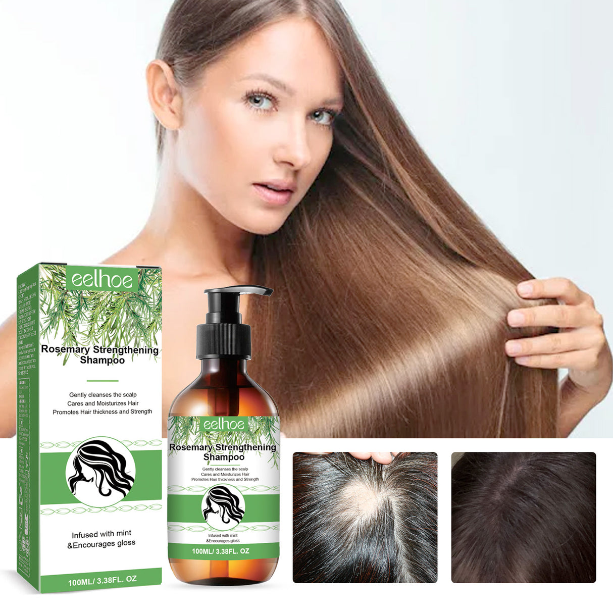 Rosemary Shampoo Deep Cleansing Massage Scalp Moisturizing Soft Dense Hair Shampoo - V.I.P Digital Presence