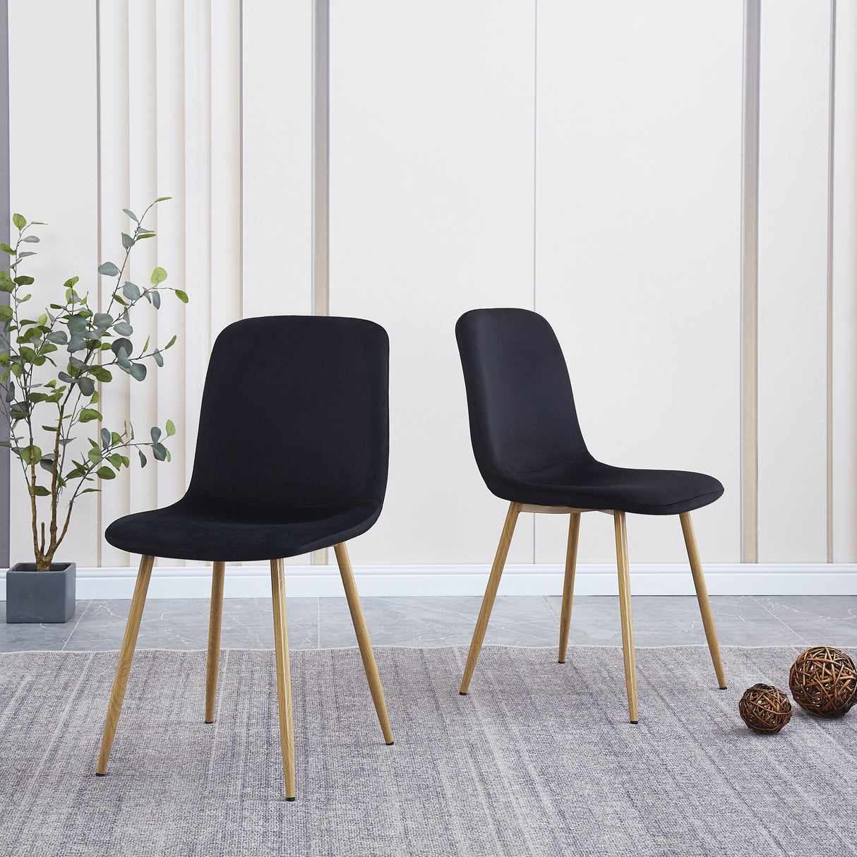 Dining Chair 4PCS(BLACK)Modern style New technology Suitable for restaurants cafes taverns offices