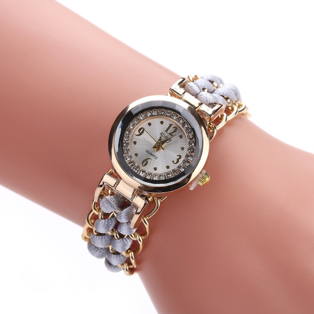 New small dial with diamond inlay Women's woven rope watch Women's creative fashion retractable rope quartz watch - V.I.P Digital Presence