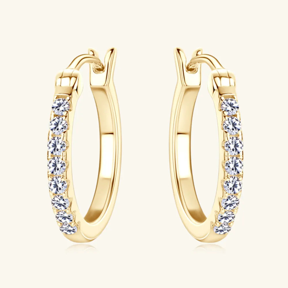 925 Sterling Silver Moissanite Huggie Earrings - V.I.P Digital Presence
