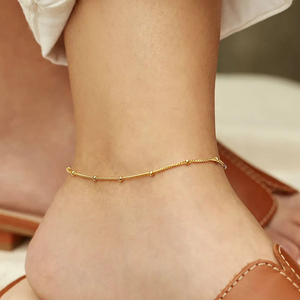 Stainless Steel Bead Anklet - V.I.P Digital Presence