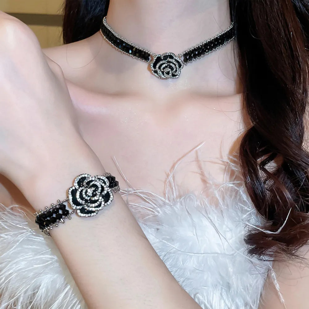 Copper Rhinestone Flower Bracelet - V.I.P Digital Presence