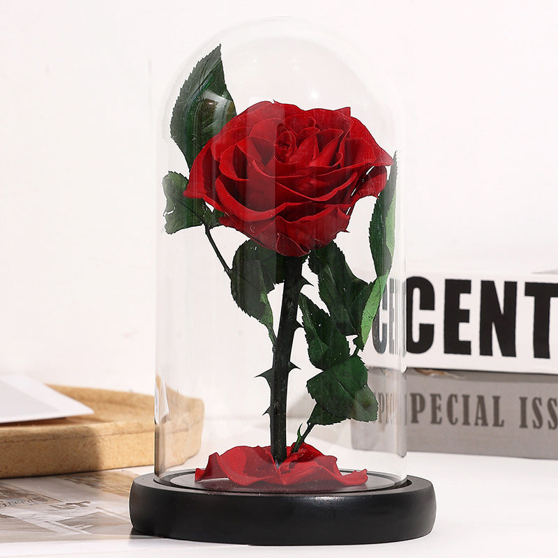 Christmas Valentine's Day Creative Gift Gift for Girlfriend Glass Cover Eternal Flower Gift Box Eternal Rose Gift Ornament - V.I.P Digital Presence