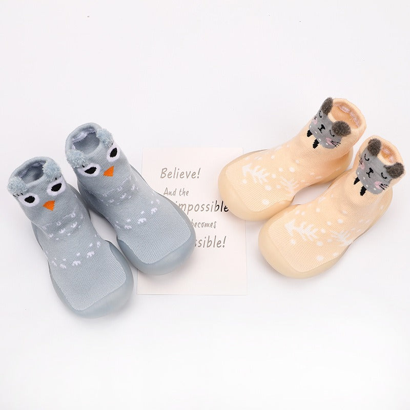 Baby cartoon walking shoes, cute multi-color children's floor socks, soft soled anti slip knitted shoes - V.I.P Digital Presence
