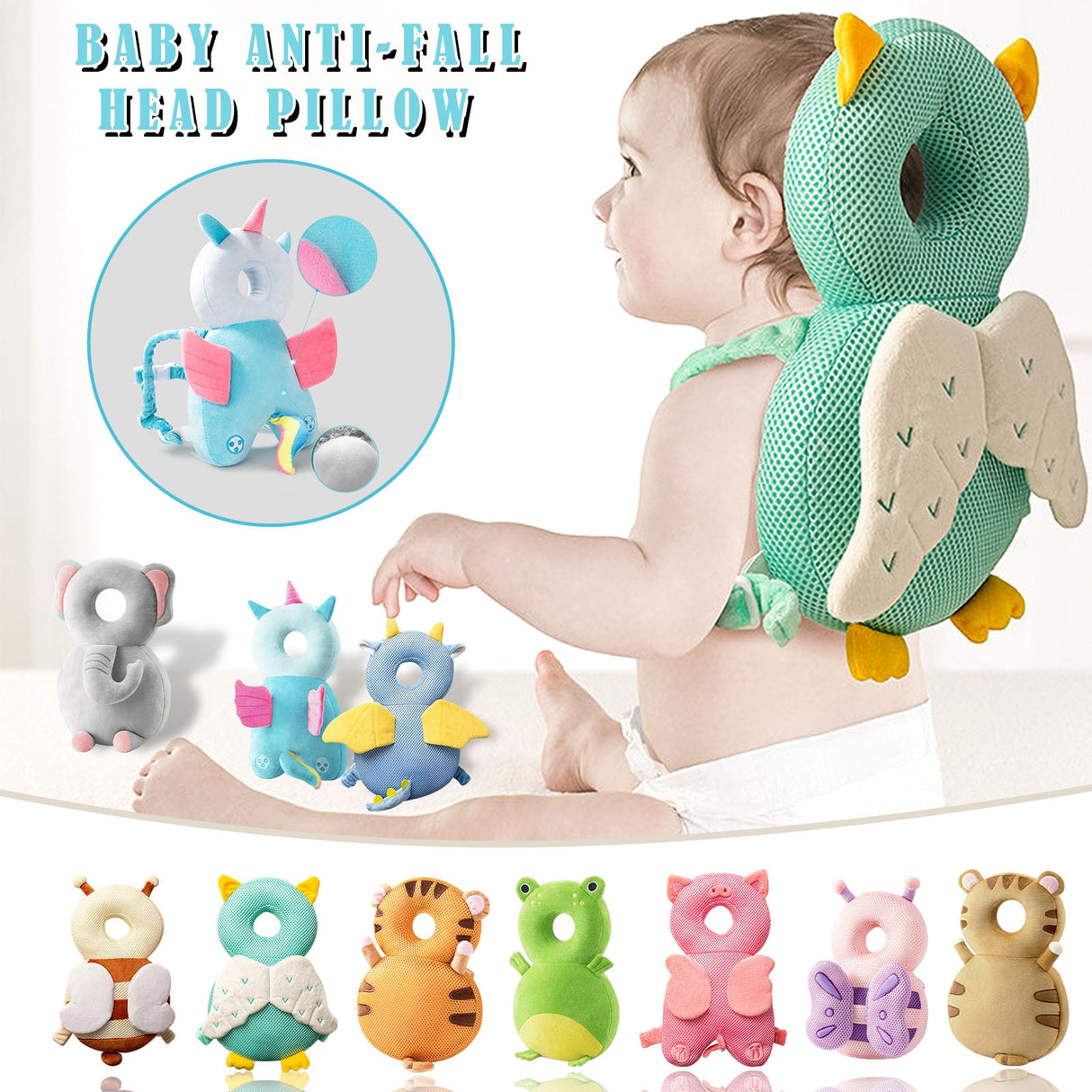 Cute Baby Infant Toddler Newborn Head Back Protector Safety Pad Baby Anti-fall Pillow Protective Pad Protection Back Pillow - V.I.P Digital Presence