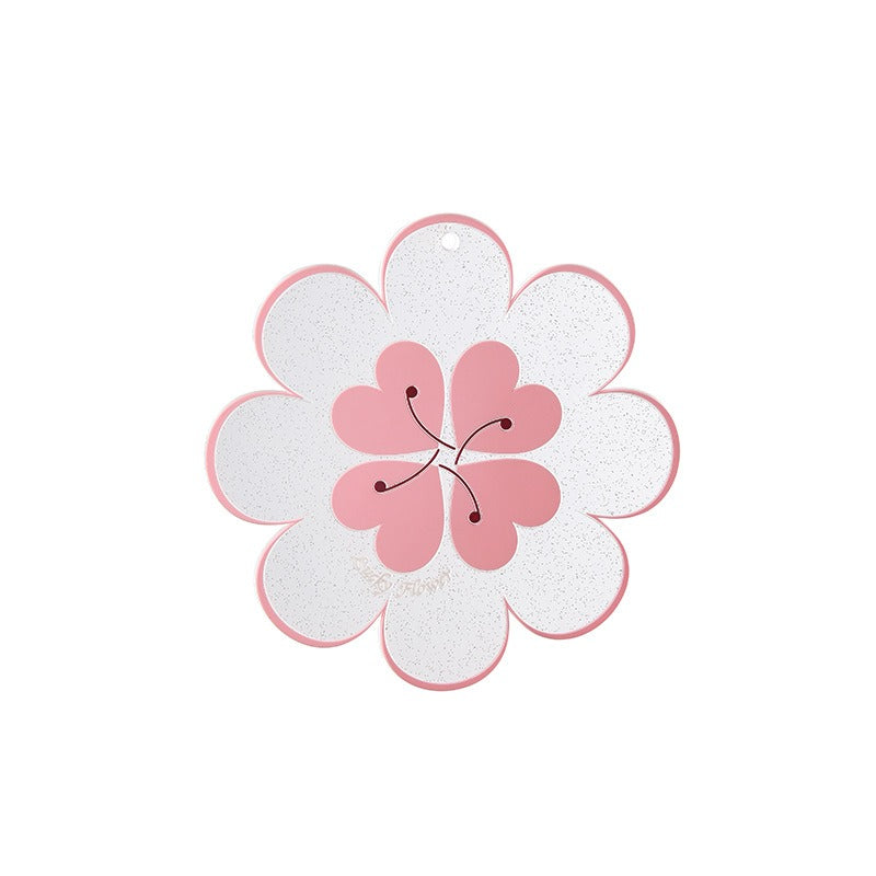 Lucky Flower Heat Insulation Mat Simple Wind Table Heat Insulation Mat Anti scalding Bowl and Dish Mat Household Plate Mat PVC Mat - V.I.P Digital Presence