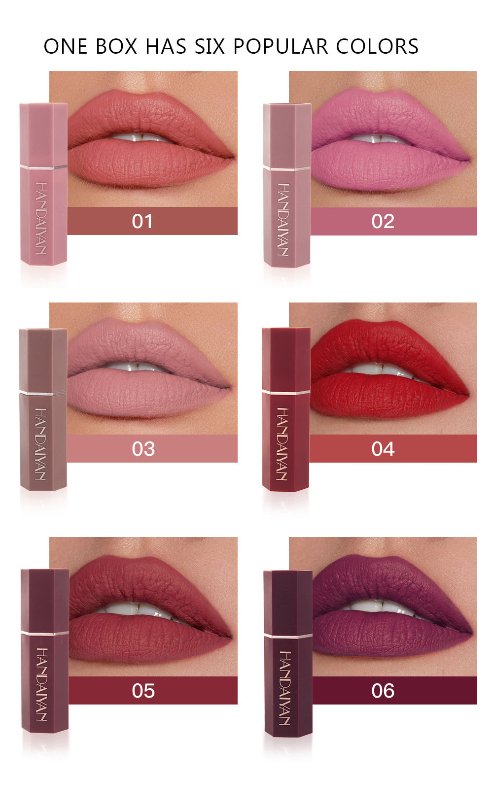HANDAIYAN Matte Lipstick Gift Box Set of 6 Non-stick Cup Lipstick Lipstick - V.I.P Digital Presence