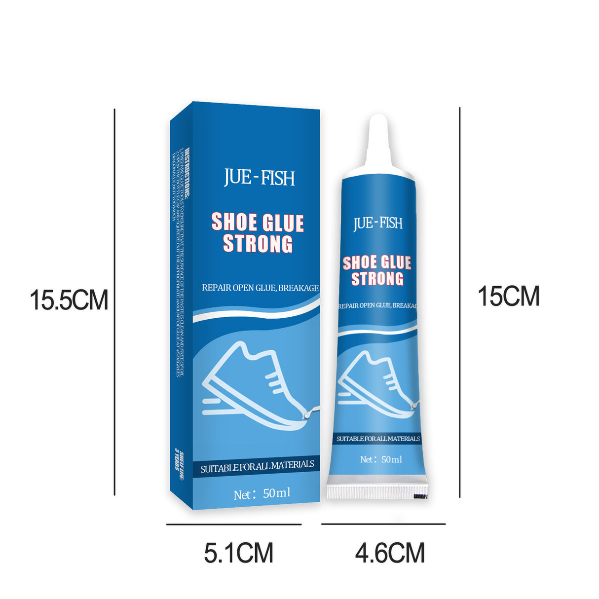 JUE-FISH Strong Shoe Glue Sneakers Leather Shoes Multi-Purpose Waterproof Shoe Repair Leather Shoes Sole Glue Adhesive - V.I.P Digital Presence