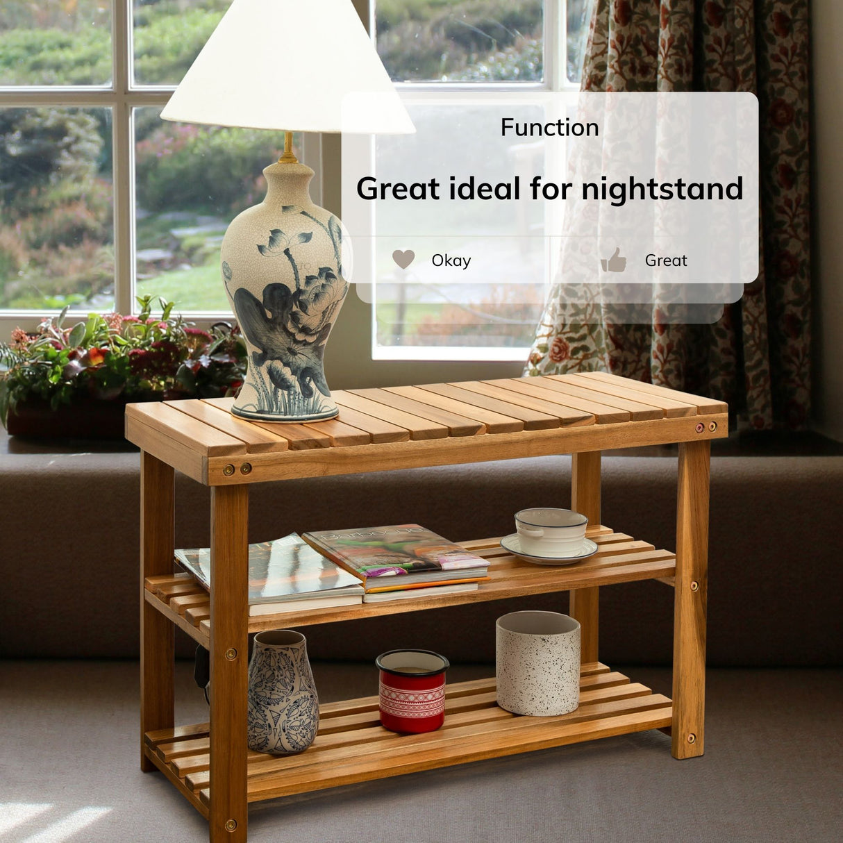 Acacia Wood Shoe Rack Bench Strong Weight Bearing Upto 200 LBS Best Ideas For Entryway Frontdoor Bathroom, Natural Color. - V.I.P Digital Presence