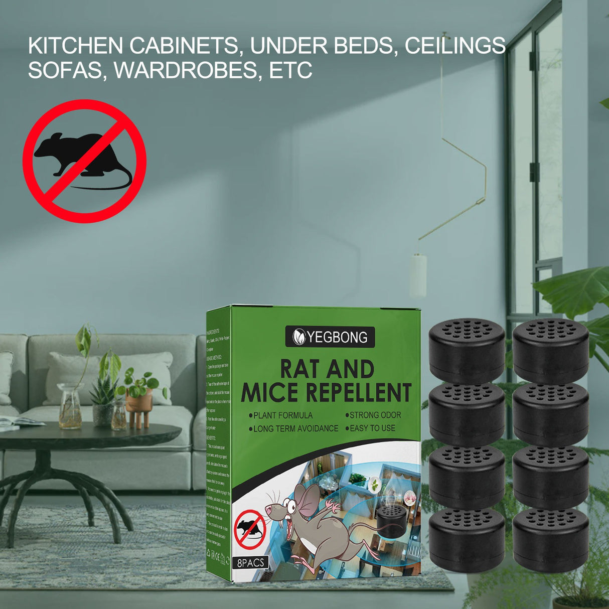 Yegbong 8pcs mice repellant mouse repelling pills car body kitchen office bedroom warehouse sewer pipe rat and mice repellent - V.I.P Digital Presence