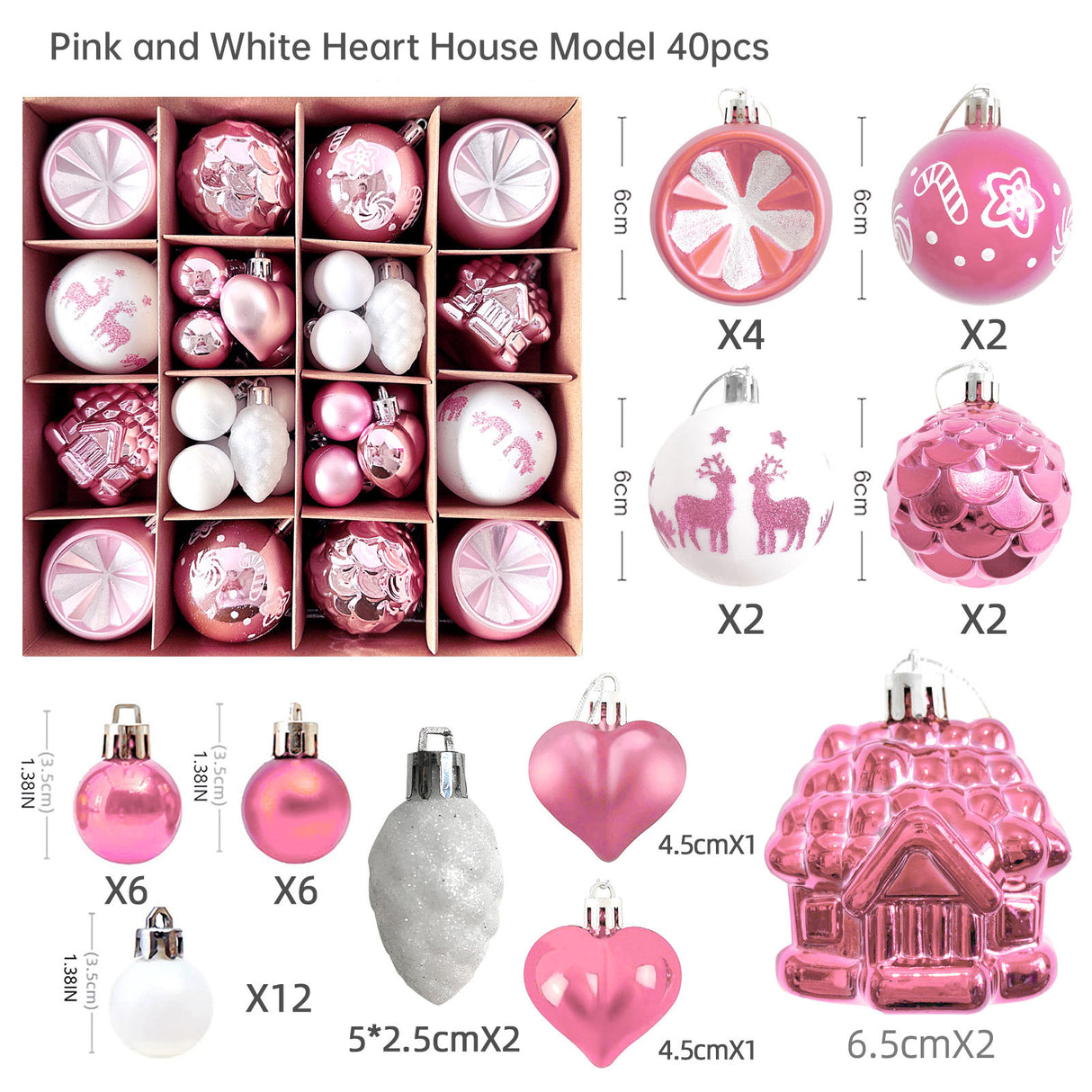 Christmas decoration 6cm electroplated ball plastic ball special-shaped painted Christmas ball gift Christmas tree pendant - V.I.P Digital Presence