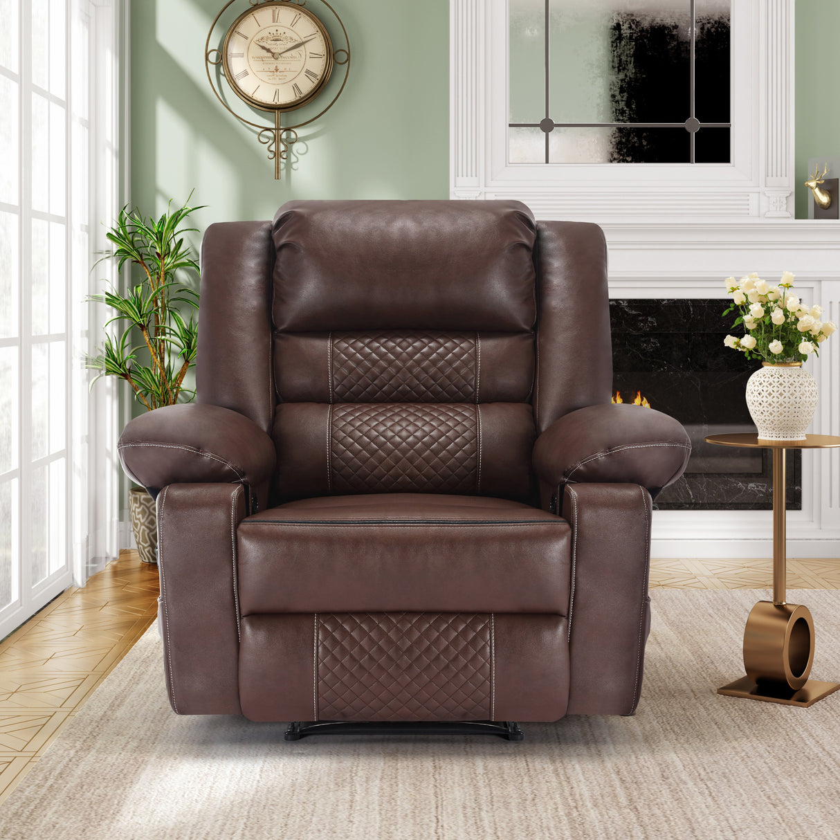 Breathable Leather Massage Recliner Chair Manual Living Room Reclining Sofa - V.I.P Digital Presence