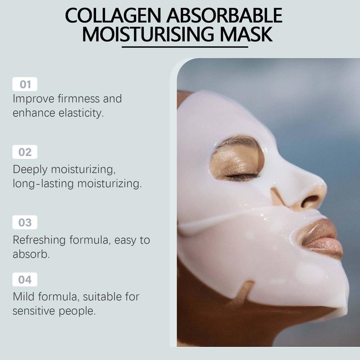 Mascarilla de colágeno antiarrugas, hidratante facial, limpiadora de poros e hidratante.