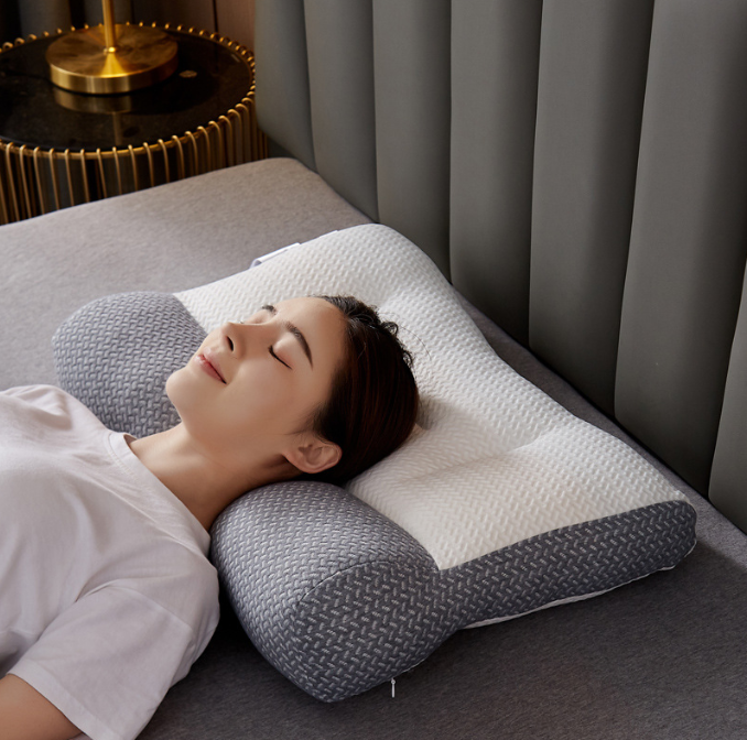 Almohada de fibra de soja japonesa con tracción inversa para reparación de vértebras cervicales, almohada con núcleo de almohada y protección para el cuello.